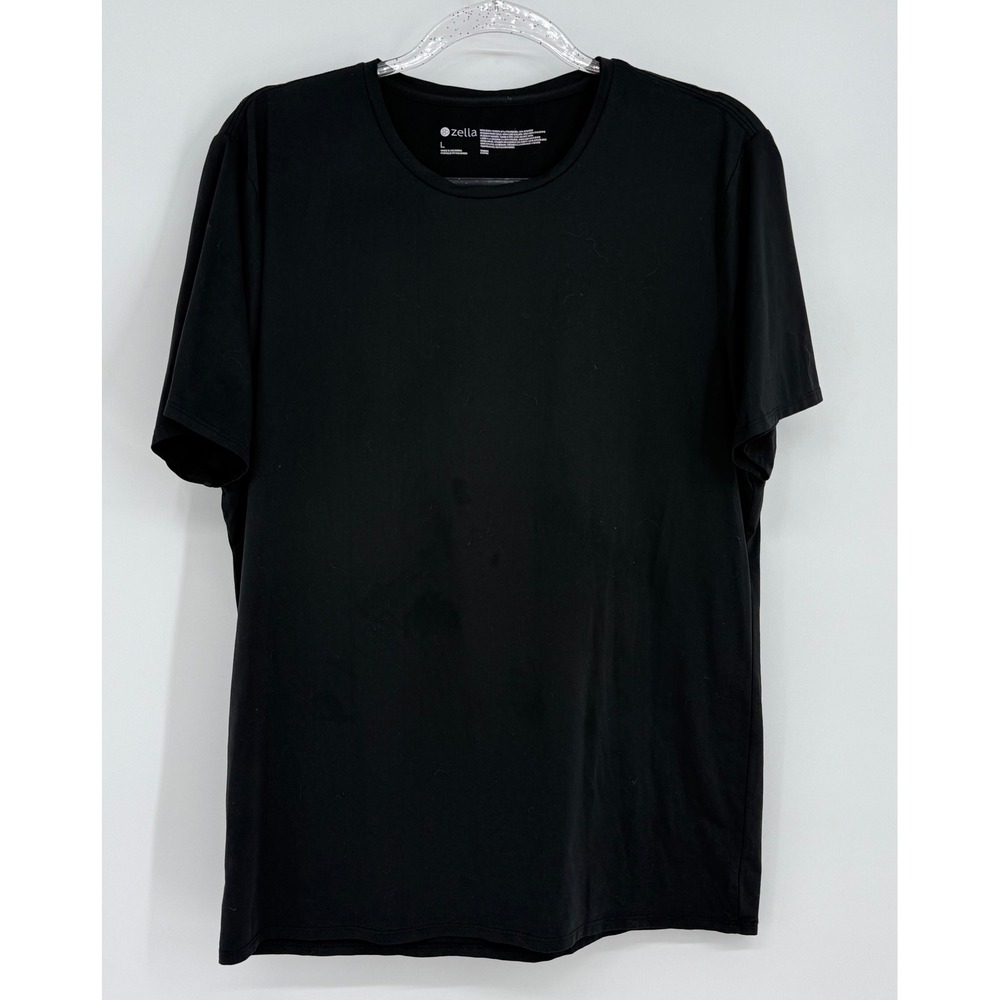 Zella Mens Active Tee Short Sleeve Crew Neck Black Sz L Training Shirt
